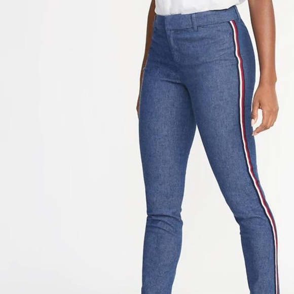 Old Navy Pants - Mid-Rise Pixie Side-Stripe Ankle Pants for Women